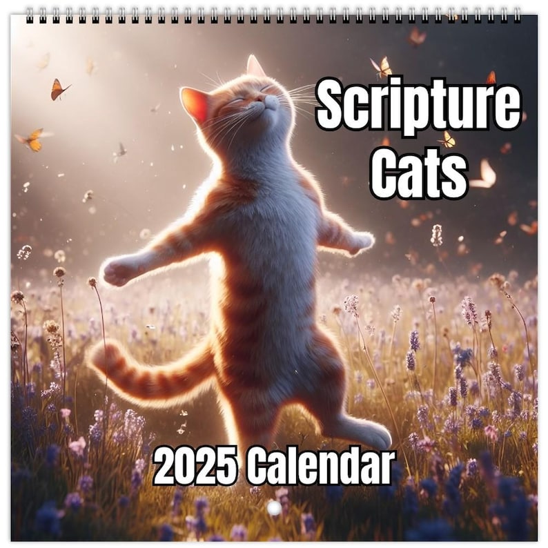 Cute Cats & Bible Verses 2025 Calendar 📖🐱