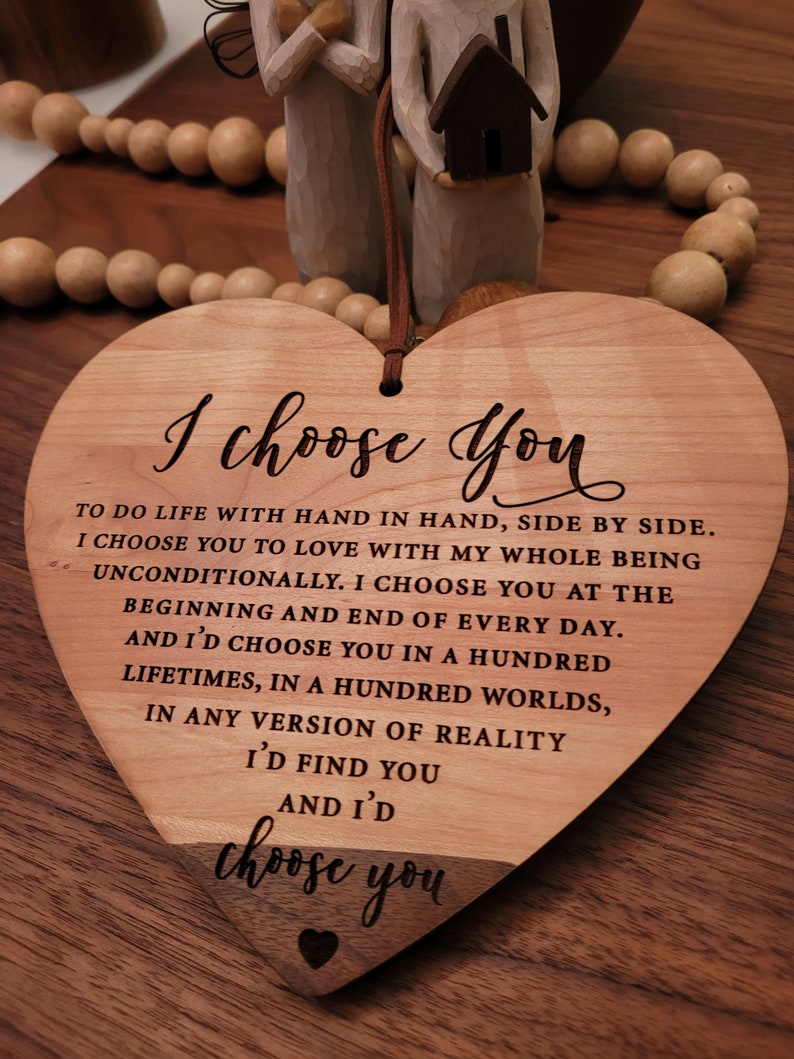 Heart Wood Plaque Valentine's Gift