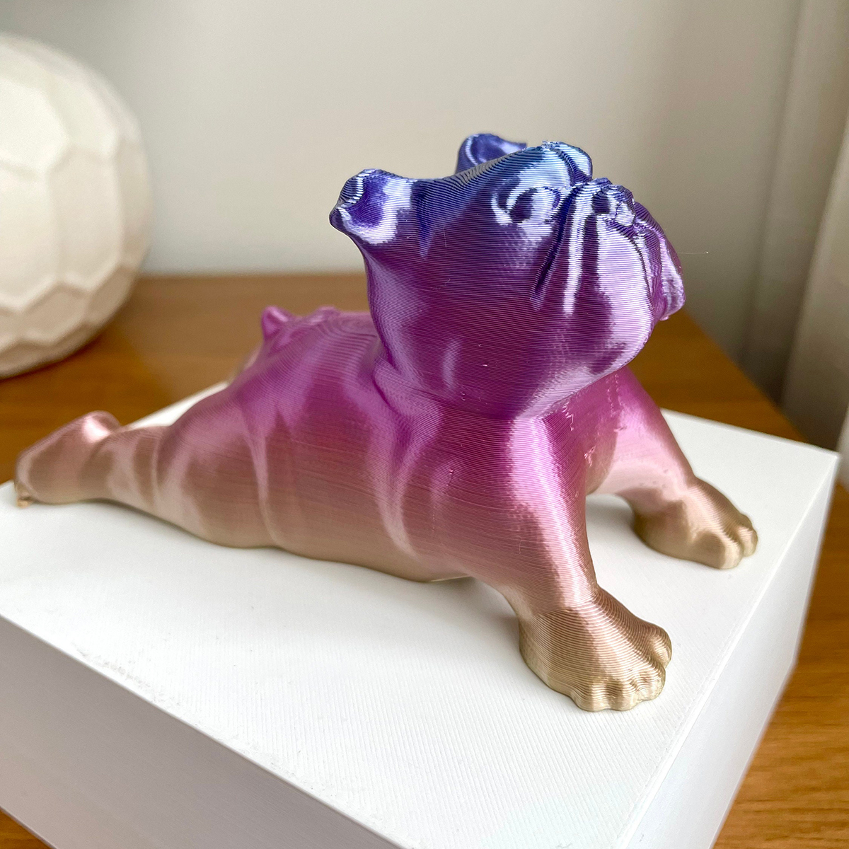 3D 打印斗牛犬瑜伽雕像套装(3 件)