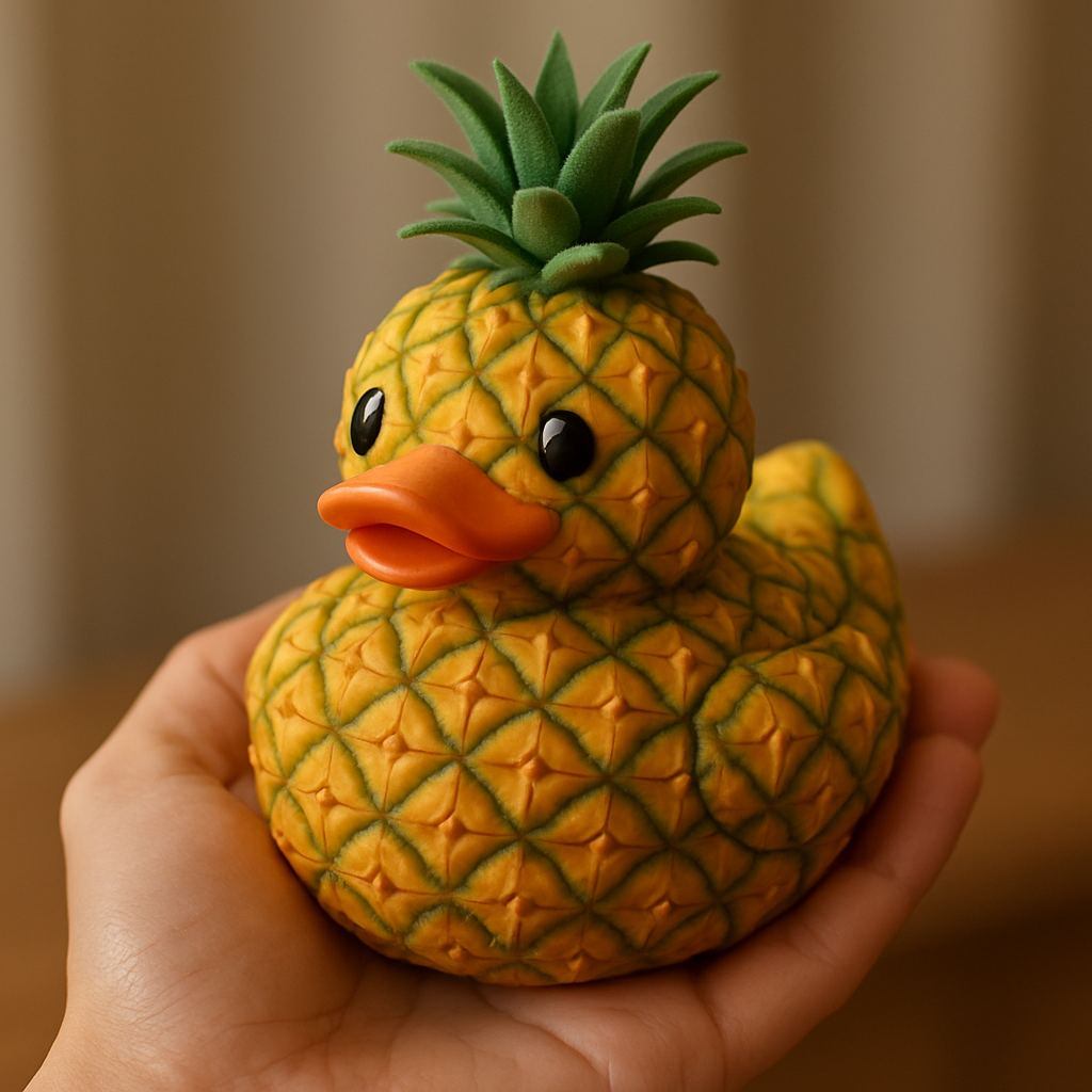 🍑🦆 异想天开的水果主题鸭子雕像