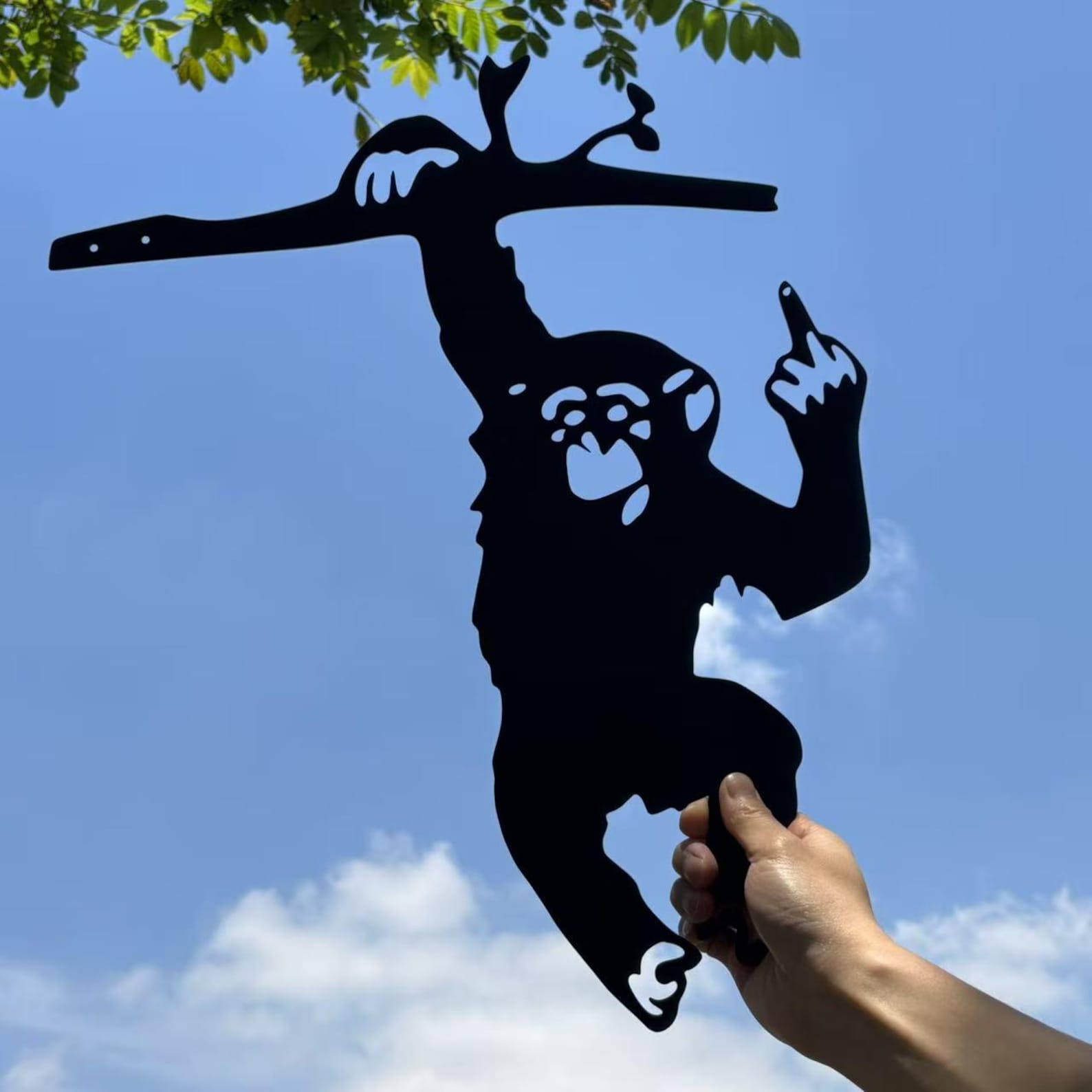 Monkey Middle Finger Metal Art