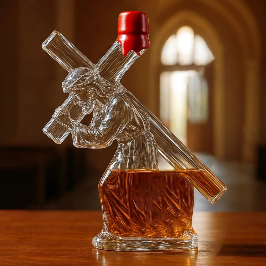 ✝️ Carrying Faith & Flavor: The Jesus Cross Wine Bottle