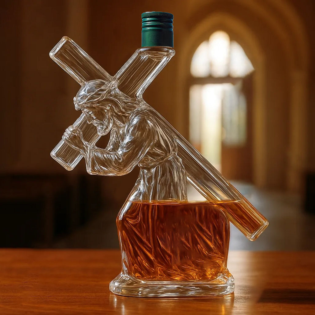 ✝️ Carrying Faith & Flavor: The Jesus Cross Wine Bottle