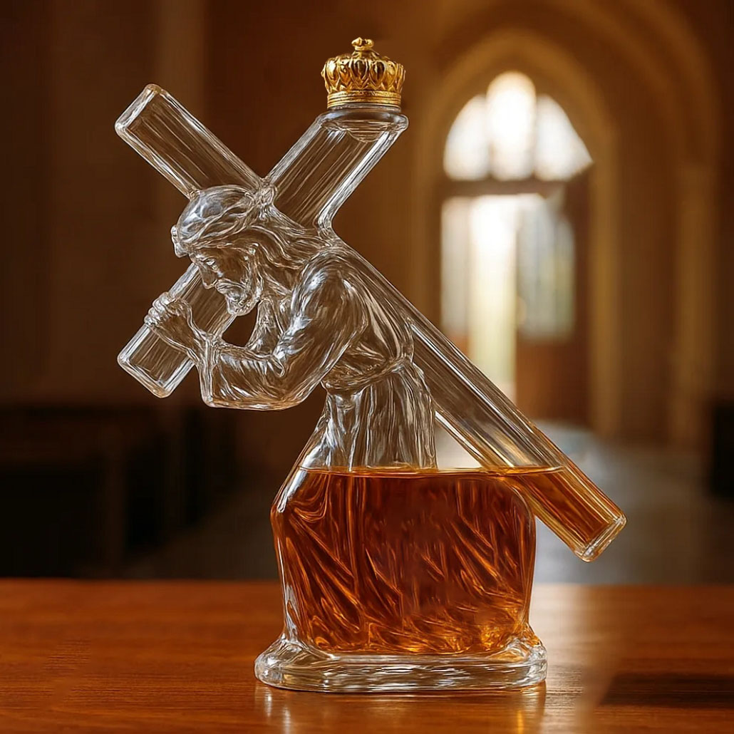 ✝️ Carrying Faith & Flavor: The Jesus Cross Wine Bottle