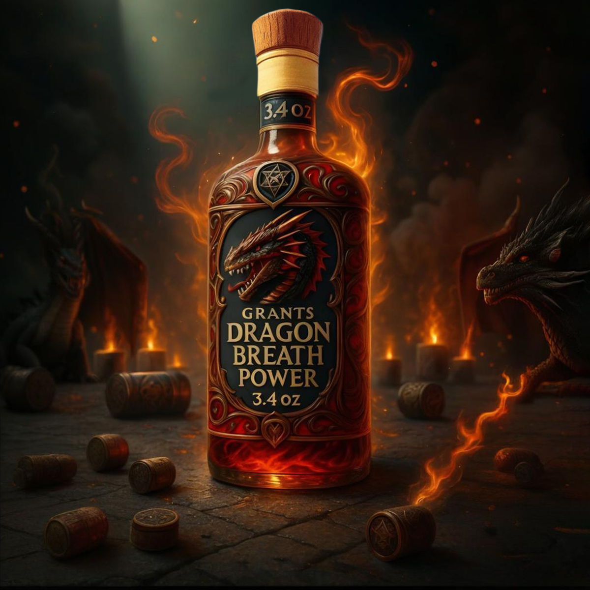 🐉🔥 火焰龙酒瓶