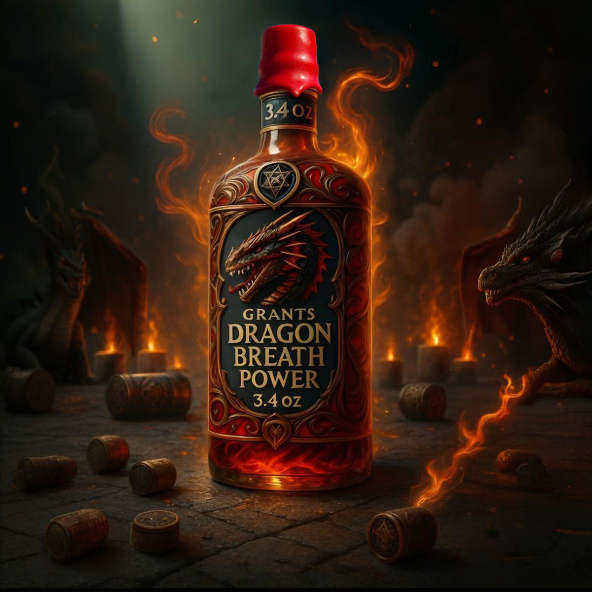 🐉🔥 火焰龙酒瓶