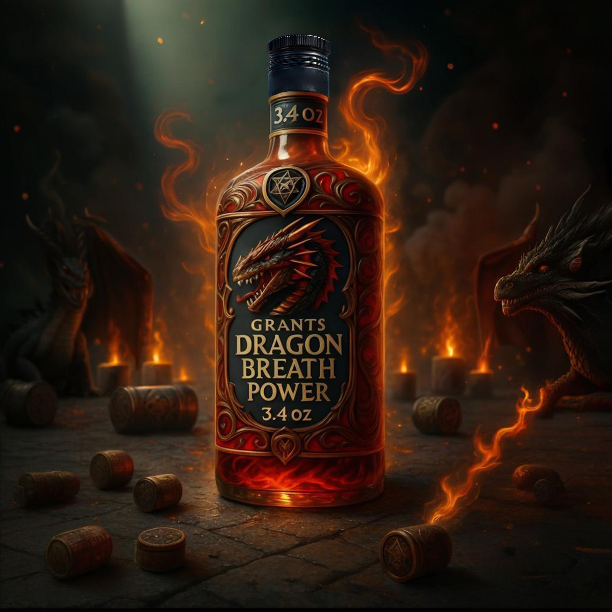 🐉🔥 FLAMING DRAGON WINE BOTTLE