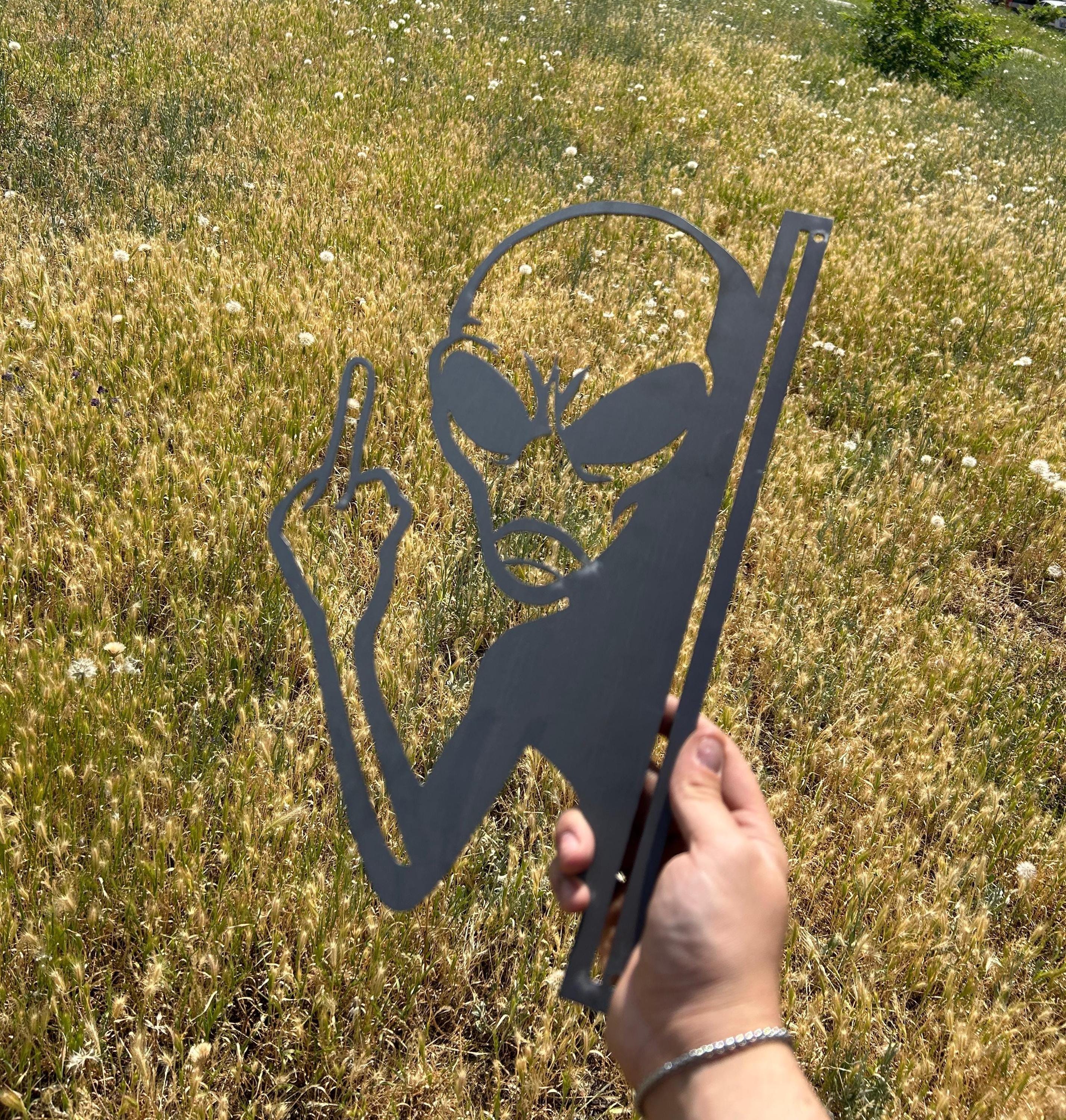 👽Funny Peek-a-Boo Alien Metal Sign