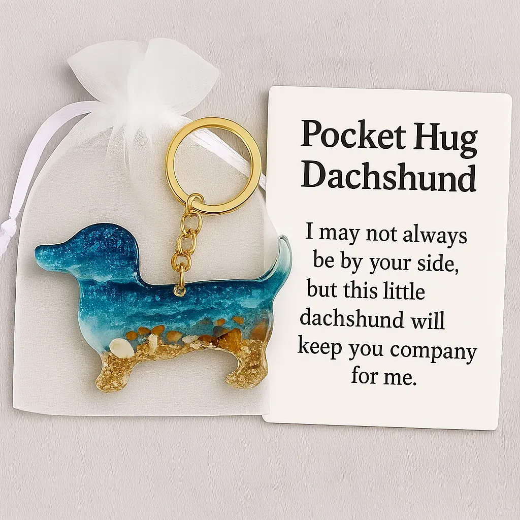 Pocket Hug Dachshund Keychain