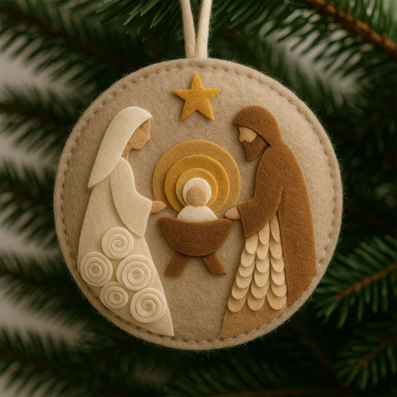 Felt Nativity Scene Ornament