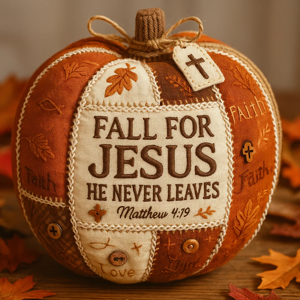 🍂“Fall for Jesus” Patchwork Pumpkin