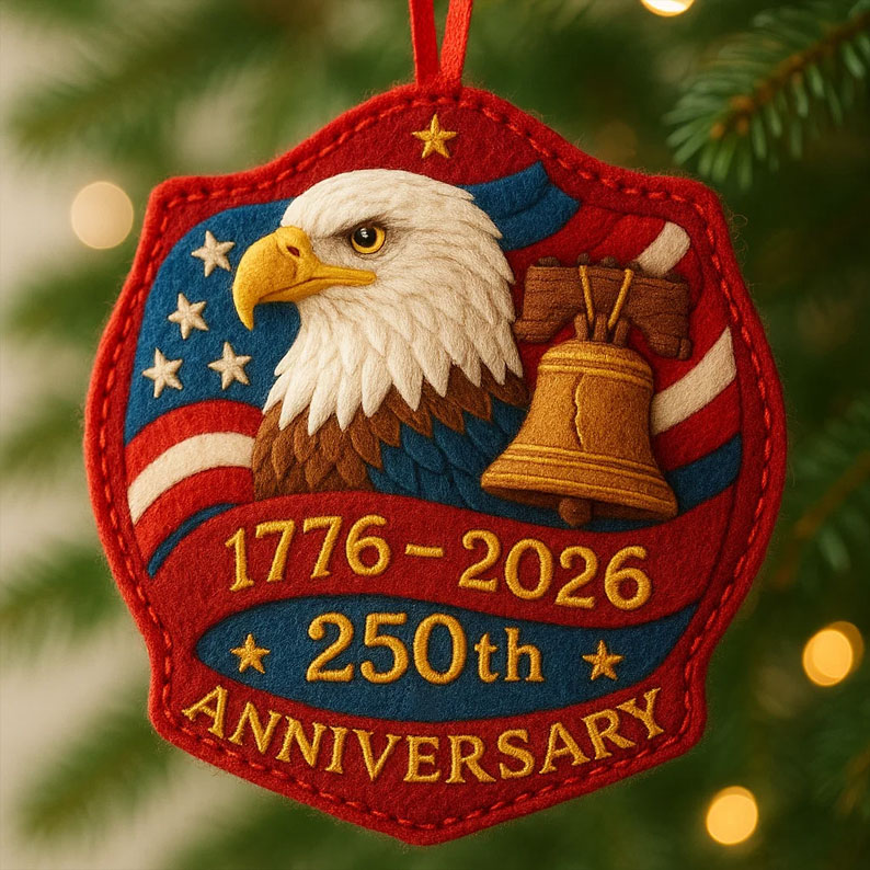 US 250th Anniversary Felt Ornament