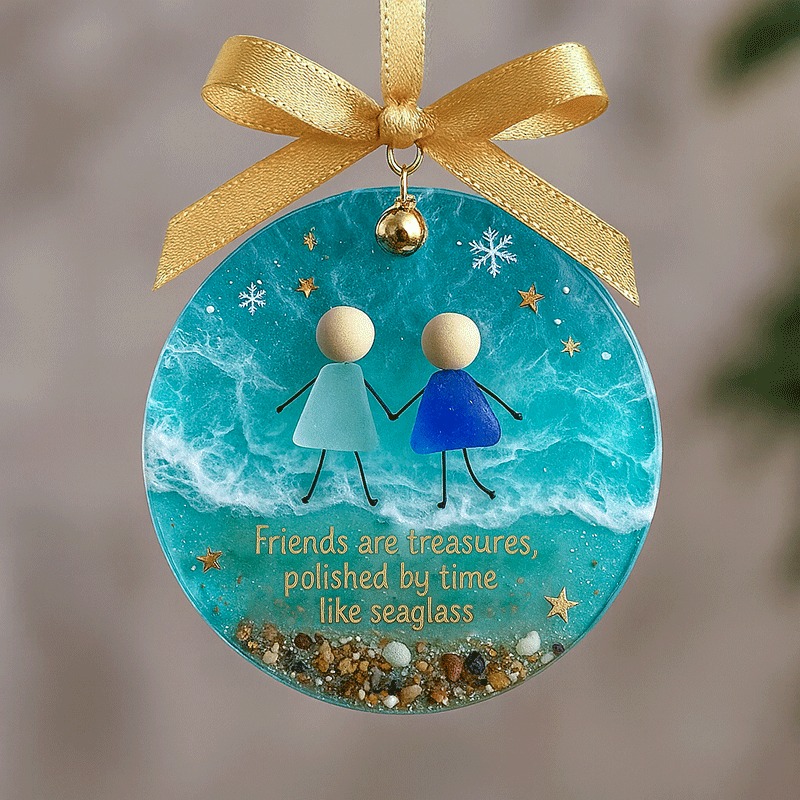 "Ocean Friendship" Seaglass Wall Hanging