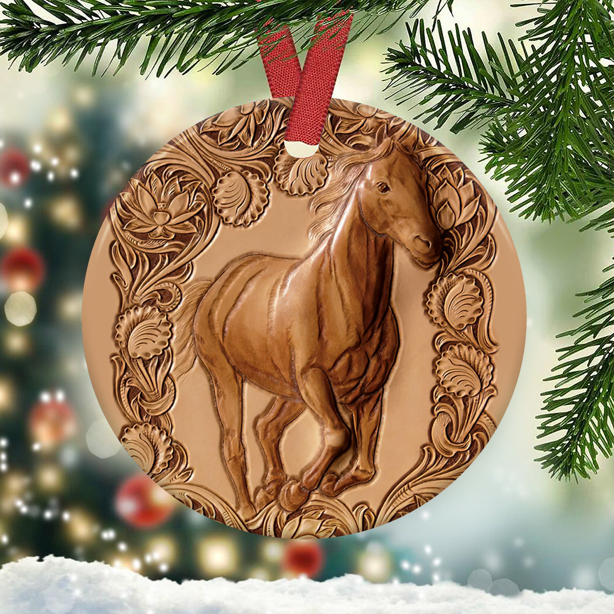 Horse Advice Ceramic Circle Ornament