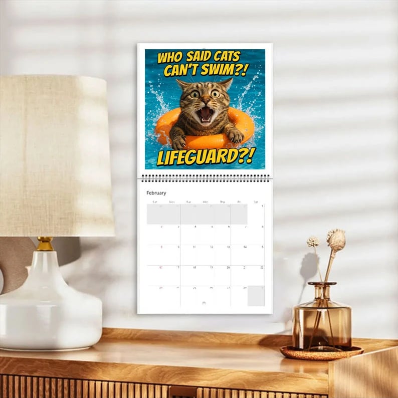 Funny Screaming Cats Calendar 2026 