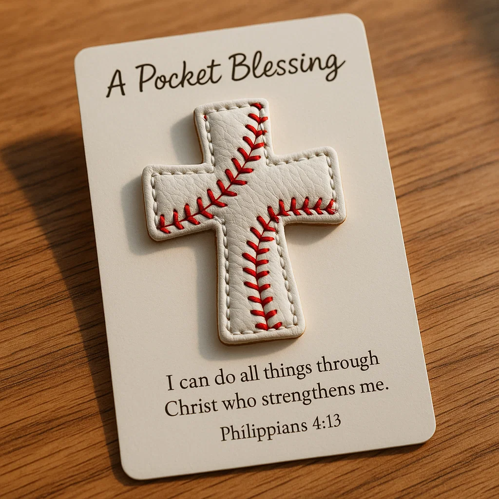A Pocket Blessing – Baseball Cross Edition