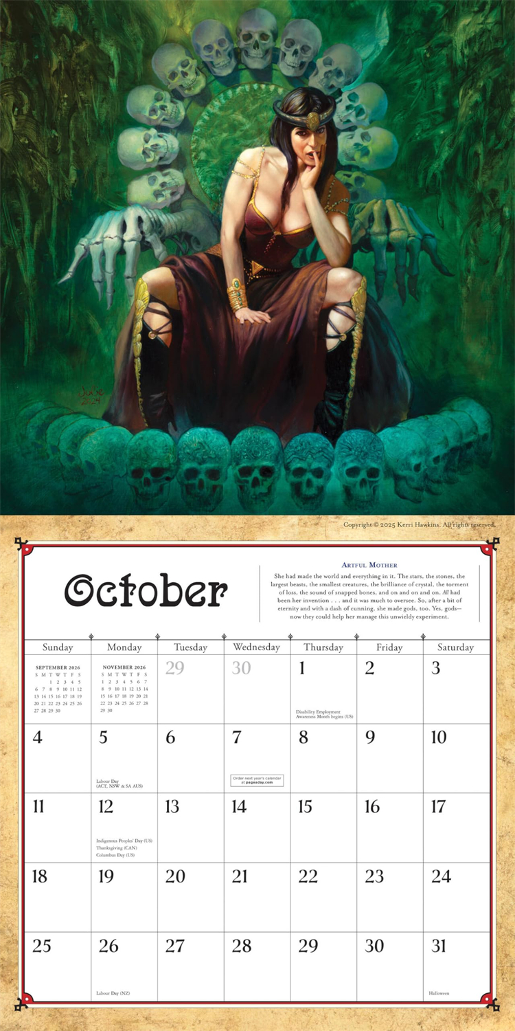 Boris Vallejo & Julie Bell 2025 Fantasy Wall Calendar