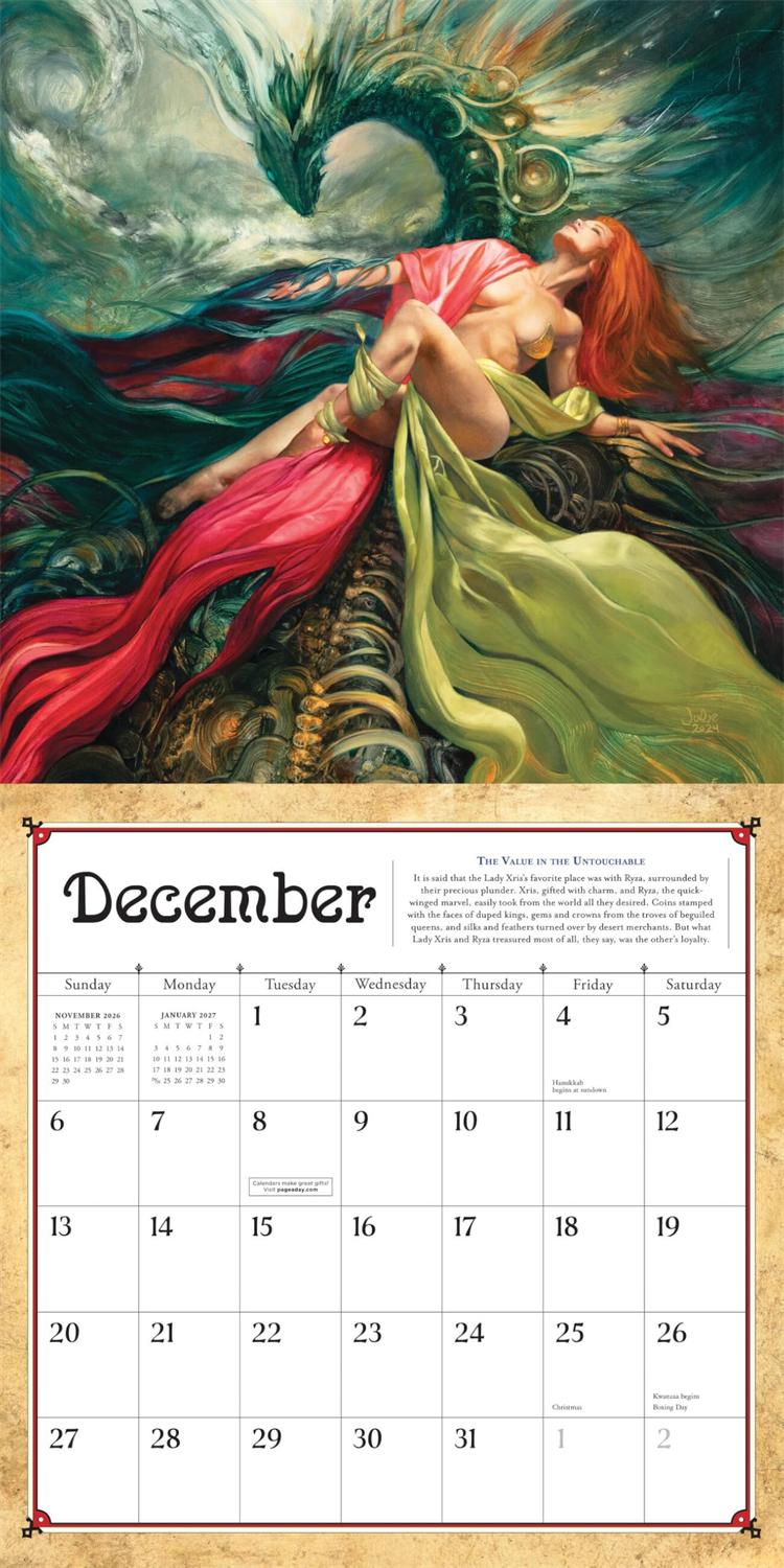 Boris Vallejo & Julie Bell 2025 Fantasy Wall Calendar