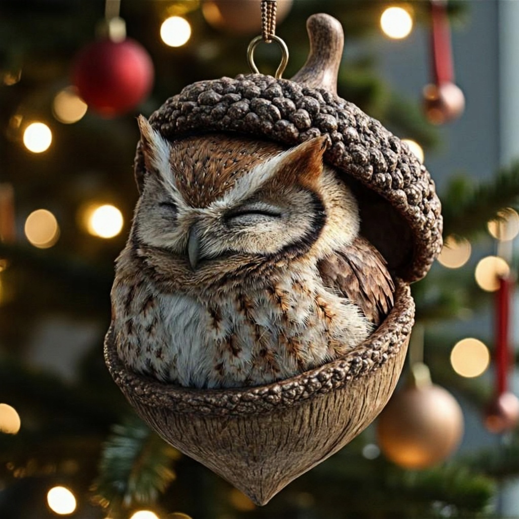 Forest Animal Acorn Christmas Ornaments