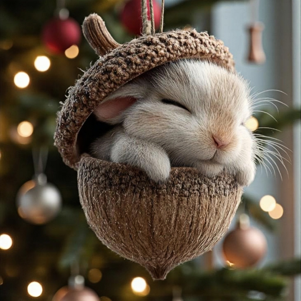 Forest Animal Acorn Christmas Ornaments