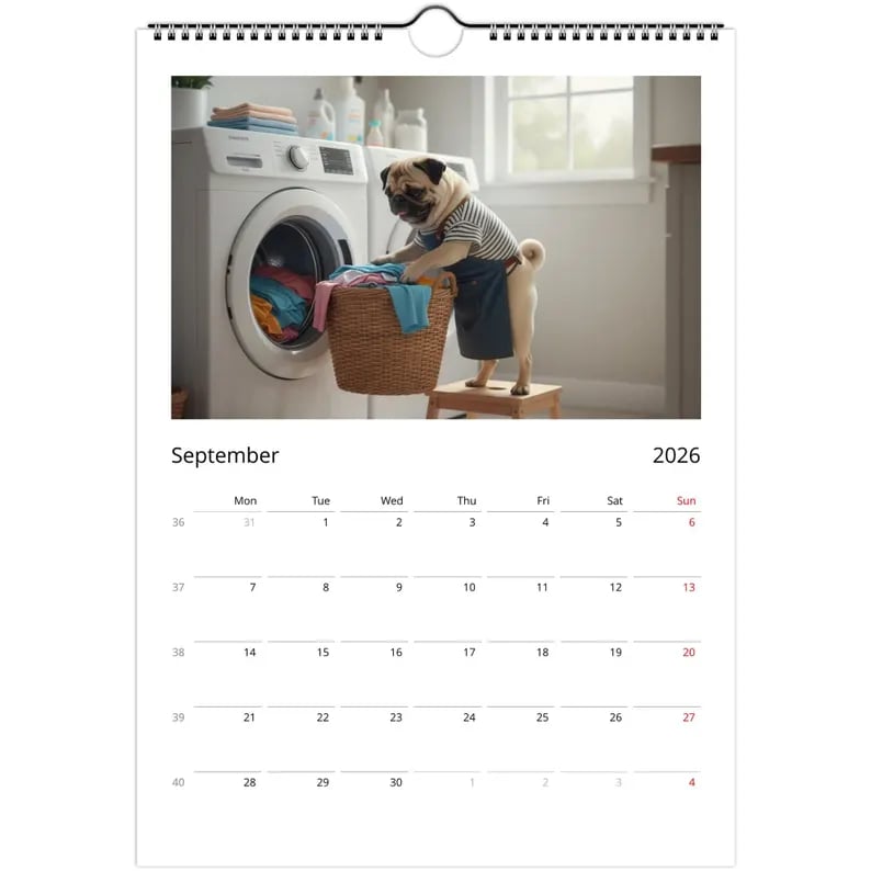 Pug Lovers 2026 Calendar