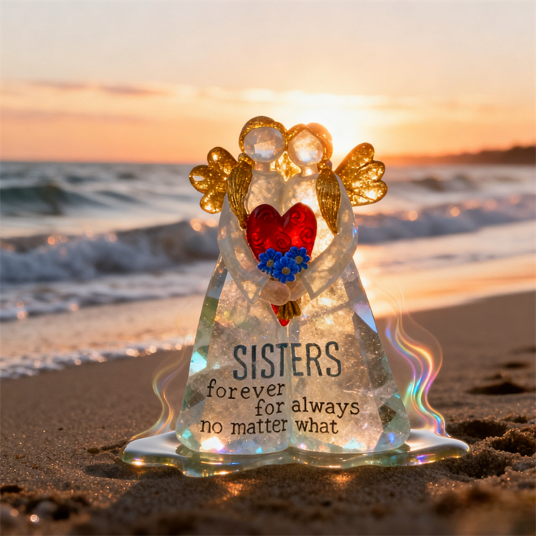 "Sisters Forever" Crystal Angel Sculpture