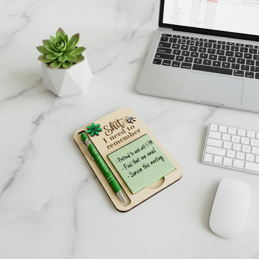 The "Shit I Need to Remember" Sticky Note Holder – The Perfect Gag Gift for Your Most Forgetful Coworker (and Yourself)