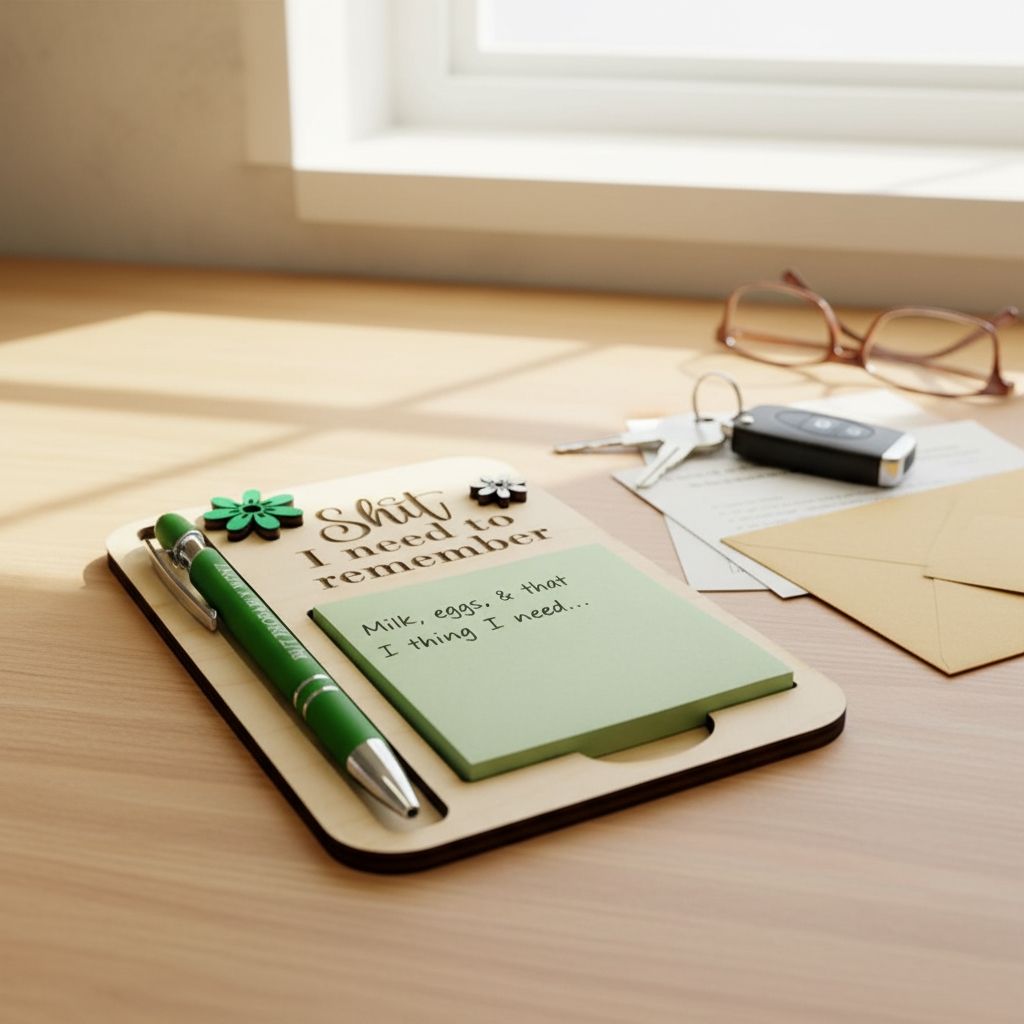 The "Shit I Need to Remember" Sticky Note Holder – The Perfect Gag Gift for Your Most Forgetful Coworker (and Yourself)