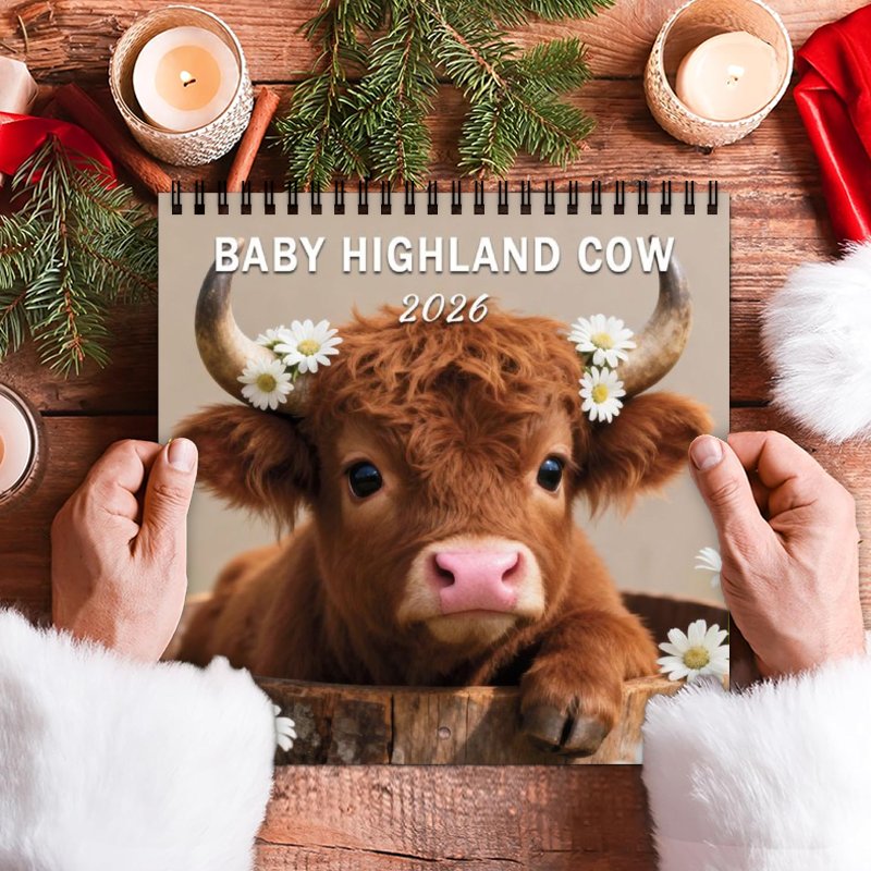 Baby Highland Cow 2026 Calendar