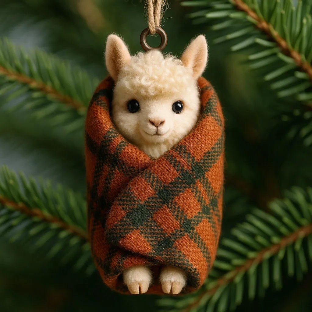  Handmade Baby Highland Cow in a Blanket Holiday Charm