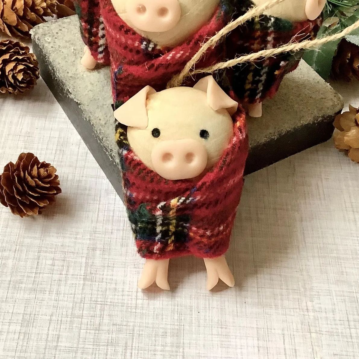  Handmade Baby Highland Cow in a Blanket Holiday Charm