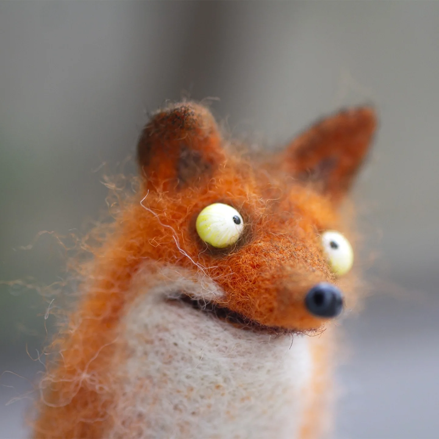 🐭👀Handmade Wool Felt Quirky: The Wonky-Eyed Panic Pal