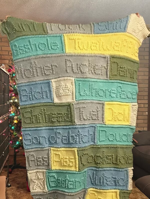 Handcrafted Funny Cussword Blanket