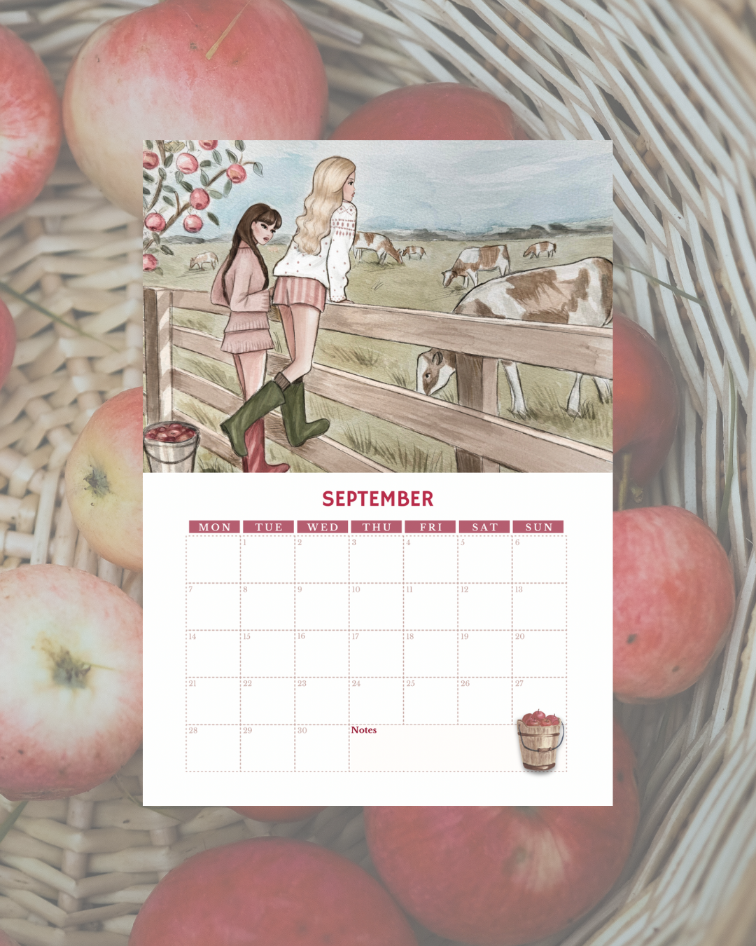 Fashion Women Watercolor Calendar 2026