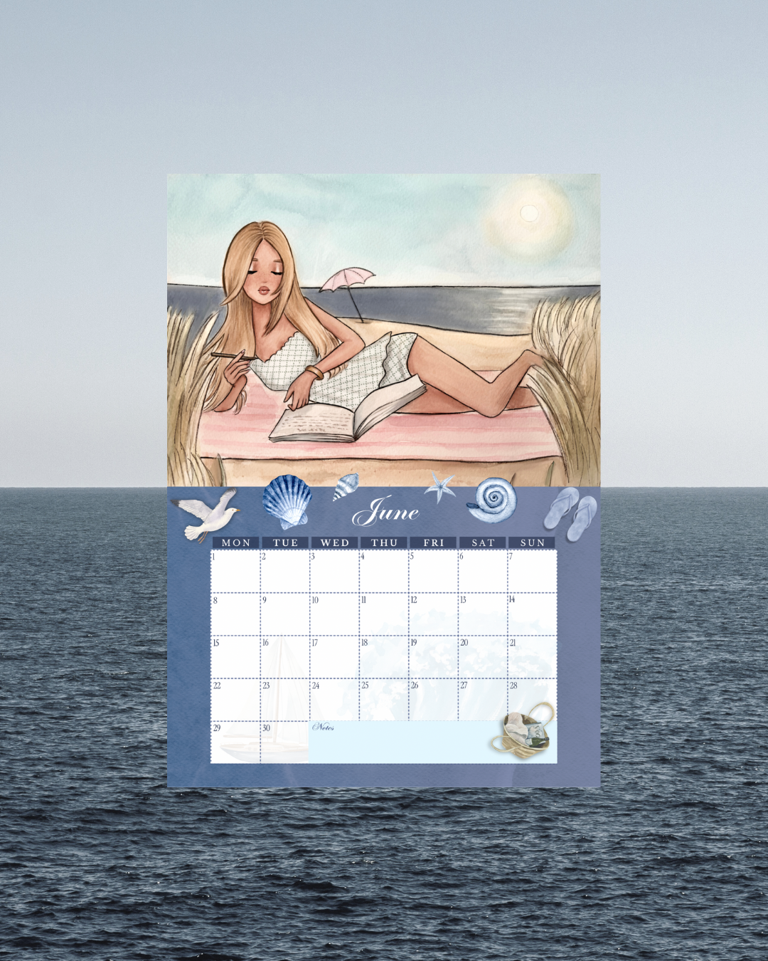 Fashion Women Watercolor Calendar 2026