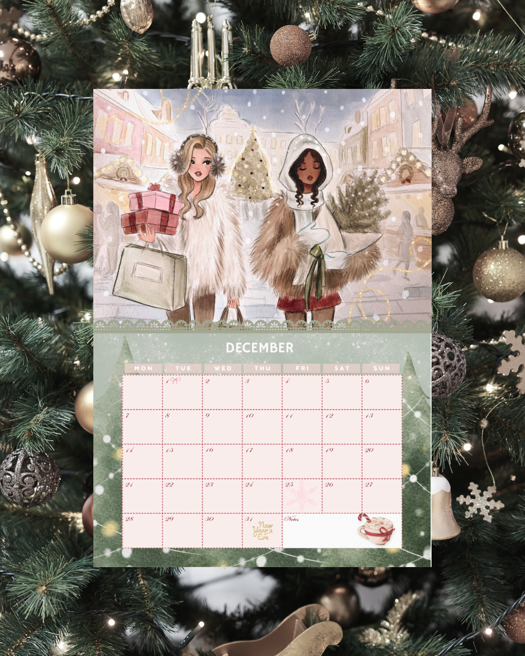 Fashion Women Watercolor Calendar 2026