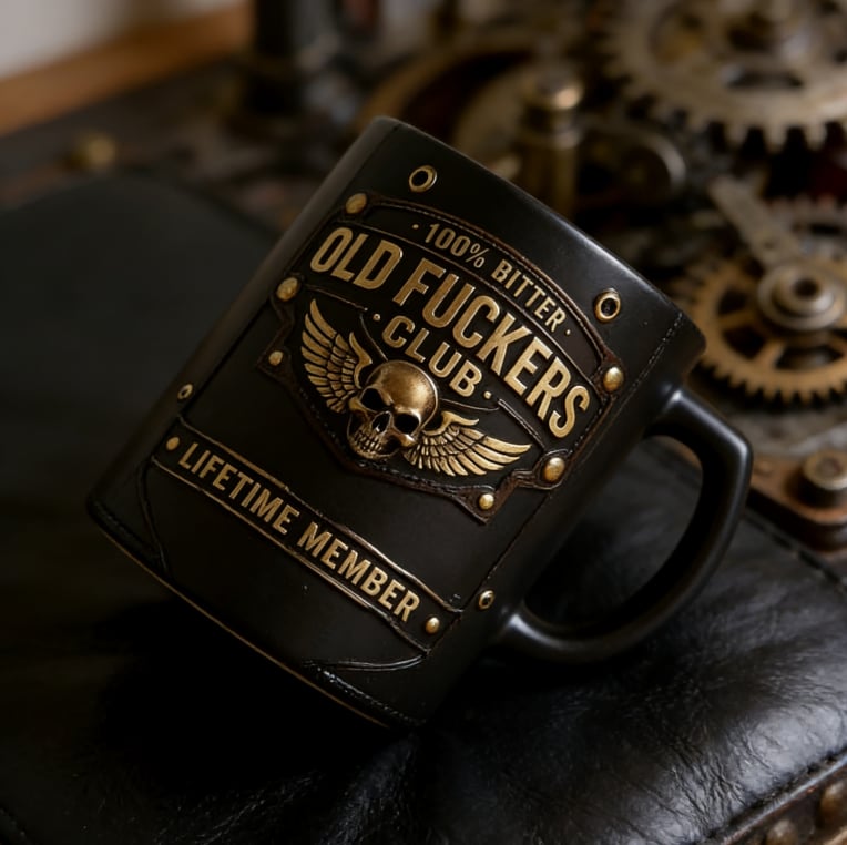 ☕ OLD FUCKERS CLUB™ Mug - 100% Bitter, Always Real. Lifetime Member. 😎💀