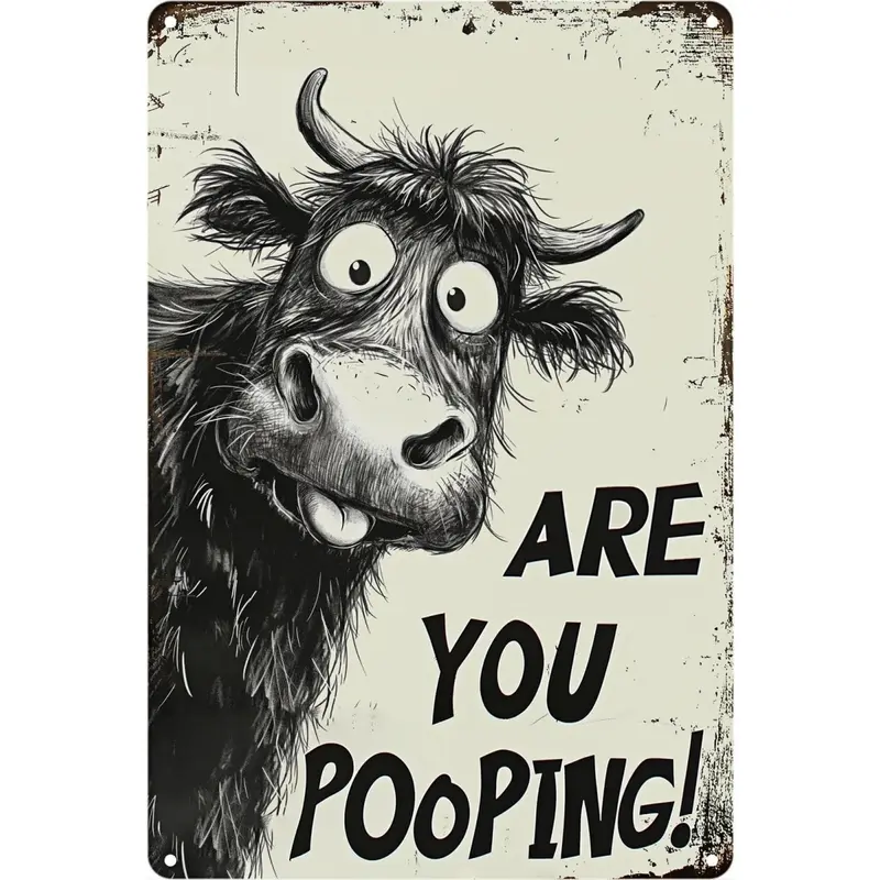 🐄😂Funny Highland Cow “Are You Pooping?” Sign | A Cheeky British Welcome
