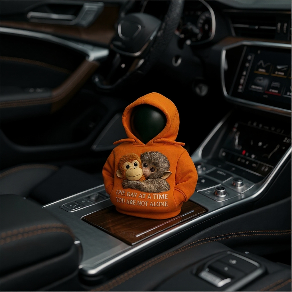 🐒 Emotional Support Monkey Gear Shift Cover Hoodie – Cozy Comfort for Your Commute