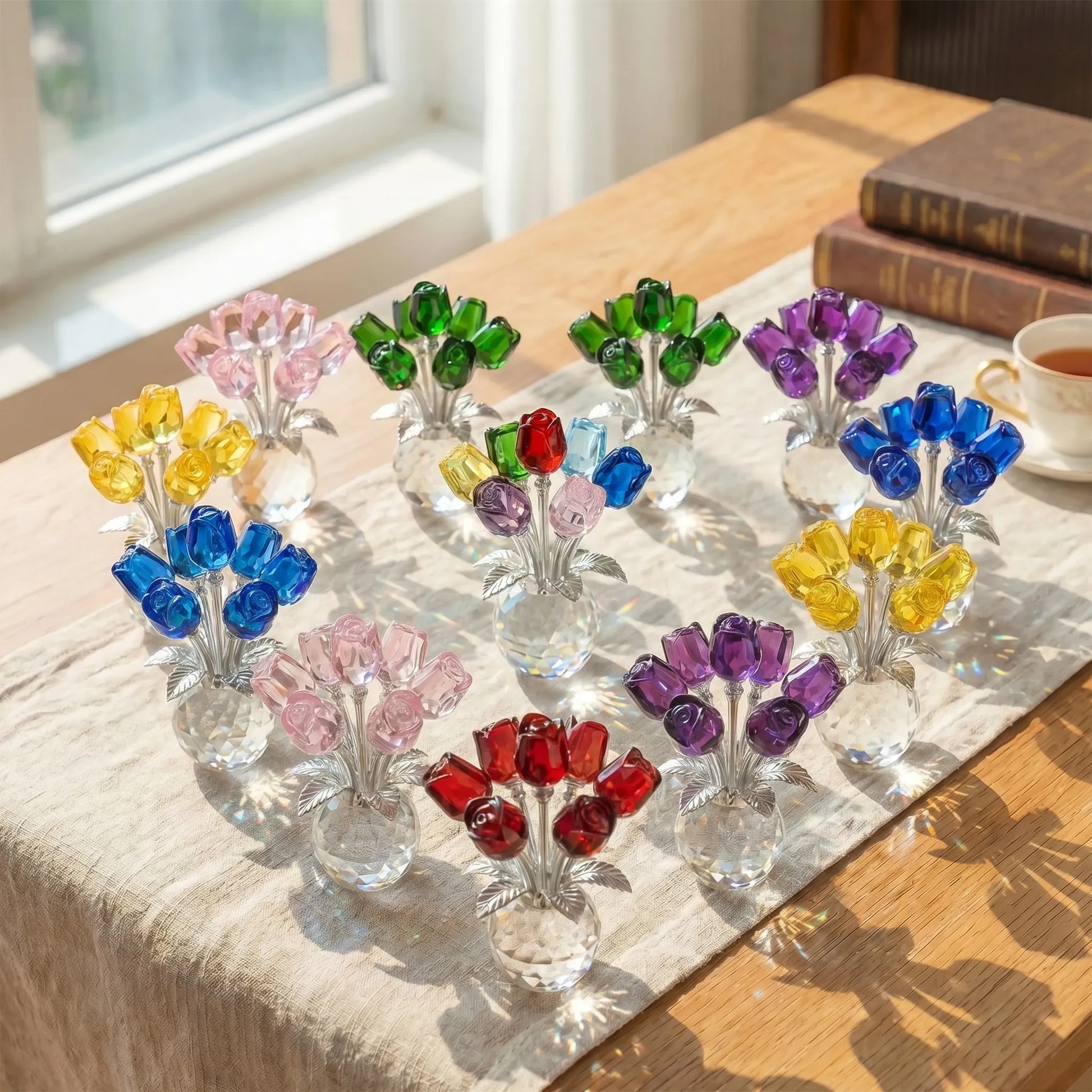 🔥2026 Mother's Day Gifts 50% Off--🌹Colorful Crystal Rose Bouquet | Perfect Gift for Her & Home Decor
