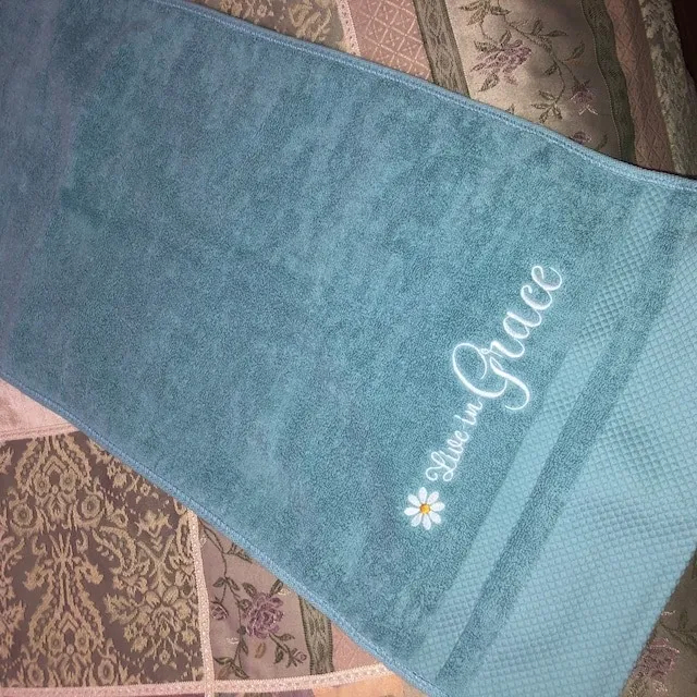 🔆Embroidery Hand Towel Unique Christian Gift 4 Colours💫