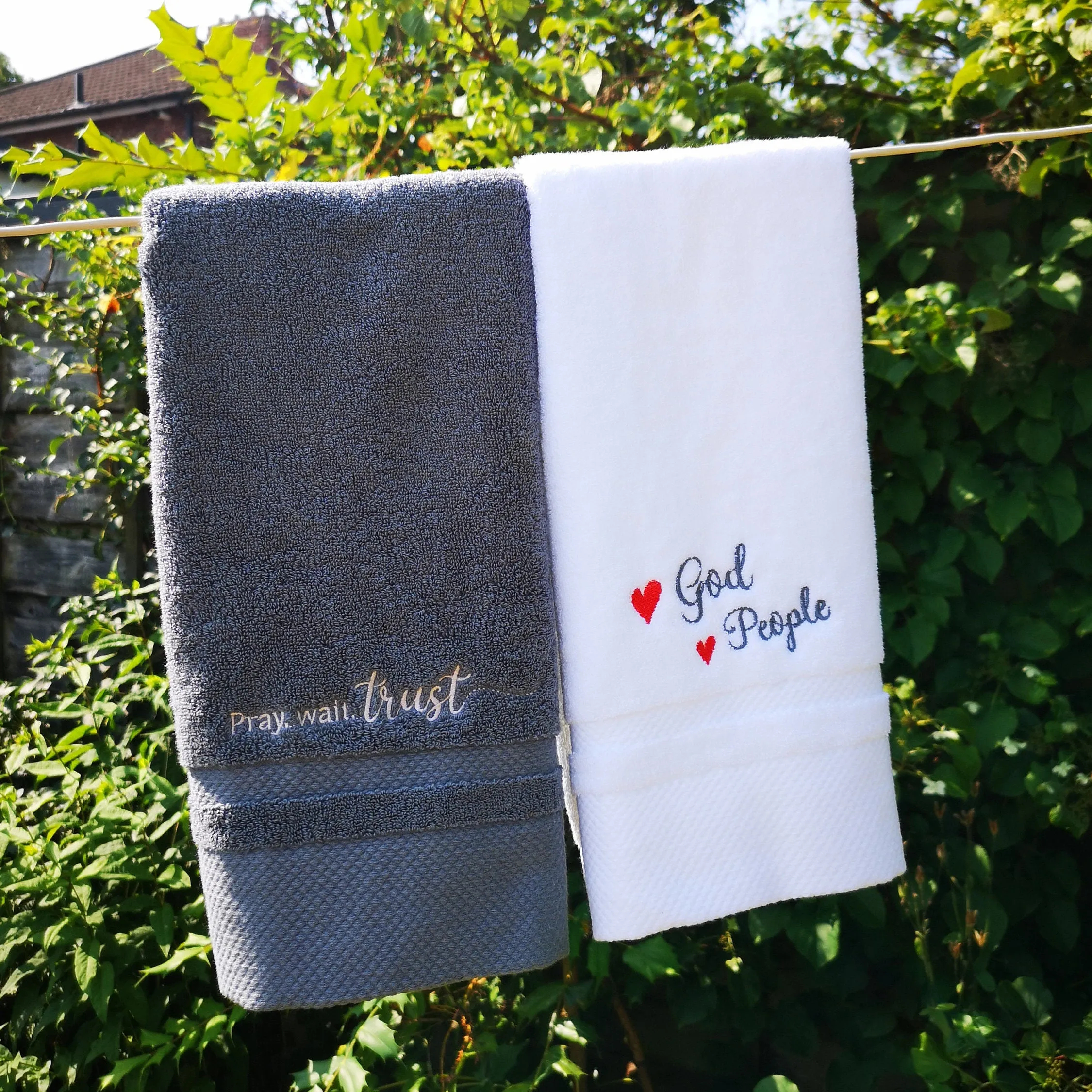 🔆Embroidery Hand Towel Unique Christian Gift 4 Colours💫