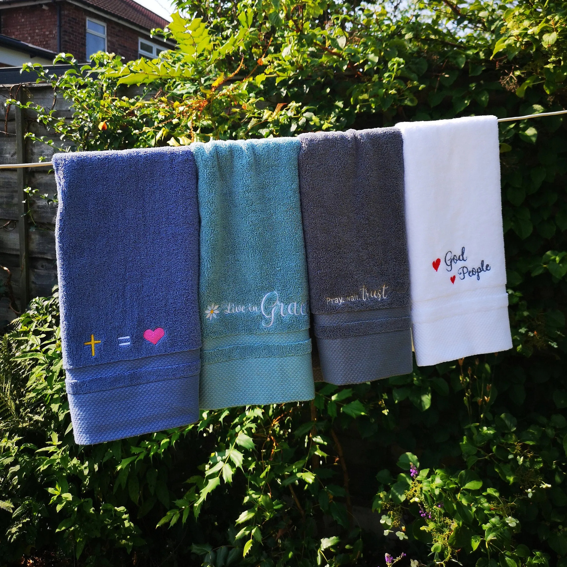 🔆Embroidery Hand Towel Unique Christian Gift 4 Colours💫