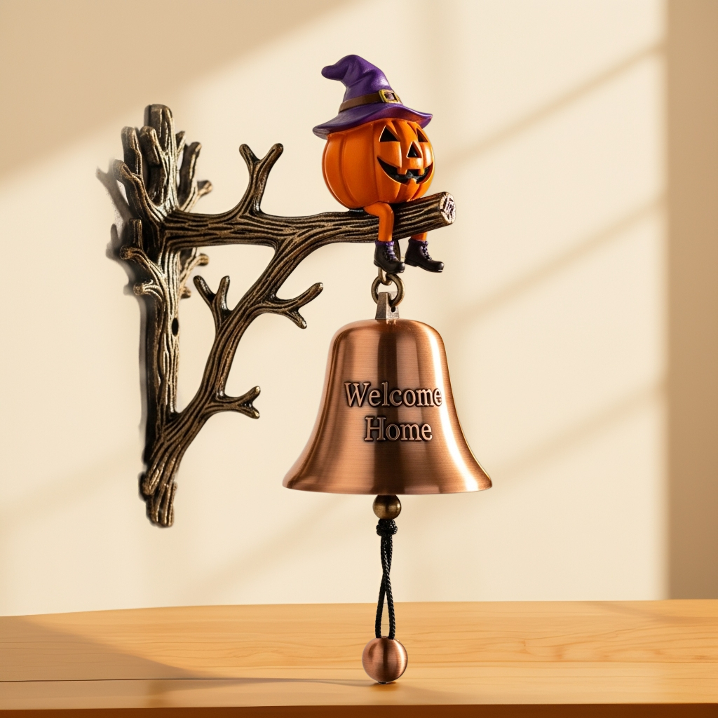 Halloween Witchy Pumpkin Welcome Bell