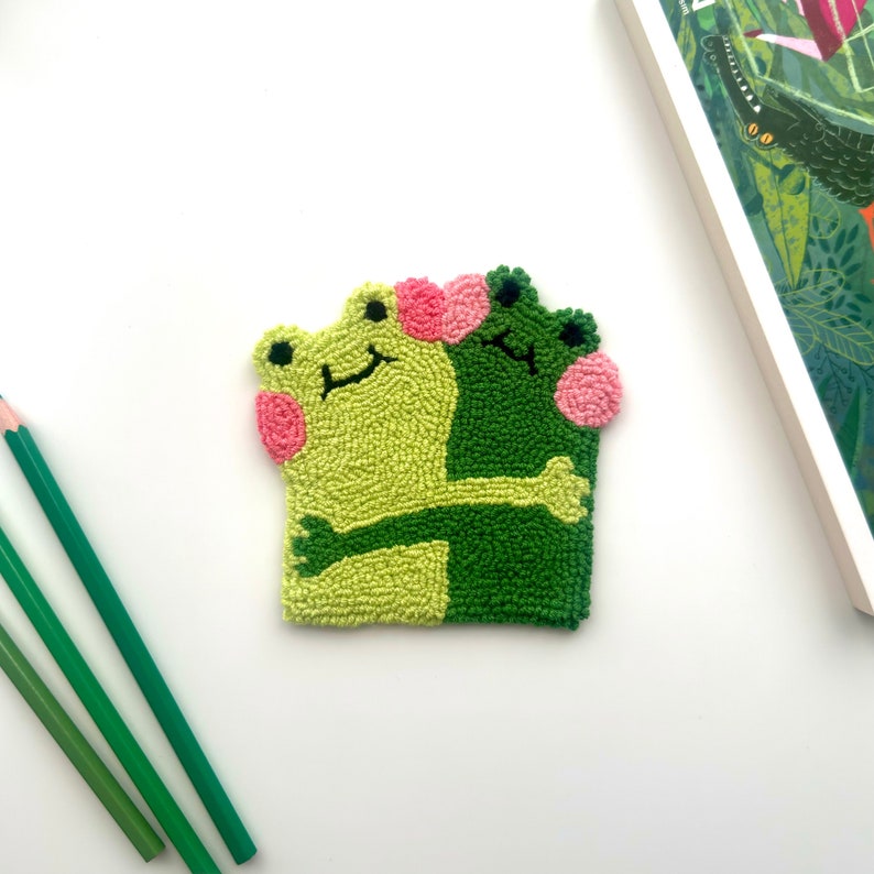 Handmade Frog Mug Rug