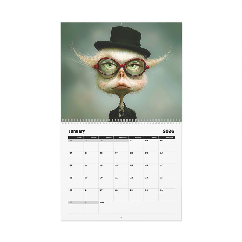 🗓️ 2026 Surreal Creatures Wall Calendar