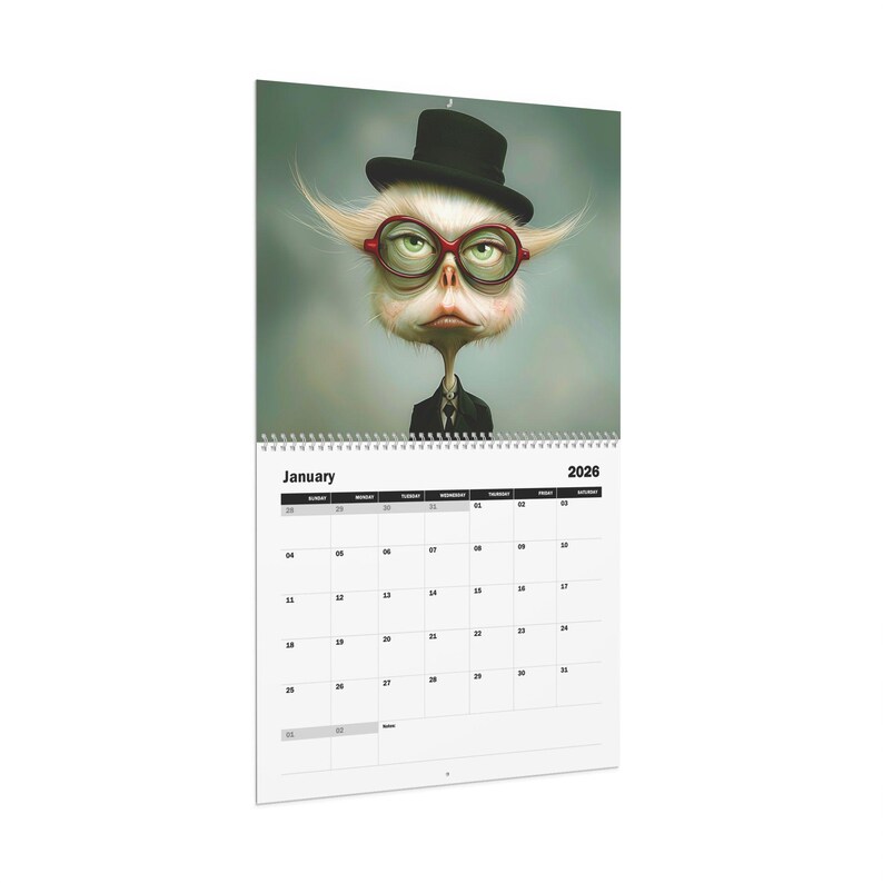 🗓️ 2026 Surreal Creatures Wall Calendar