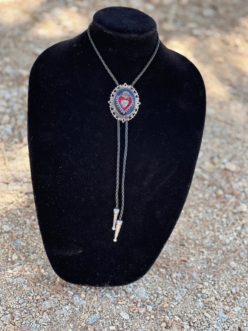 Sacred Heart Rose Bolo Tie