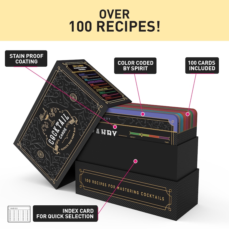 Cocktail Cards - Learn over 100 Cocktails