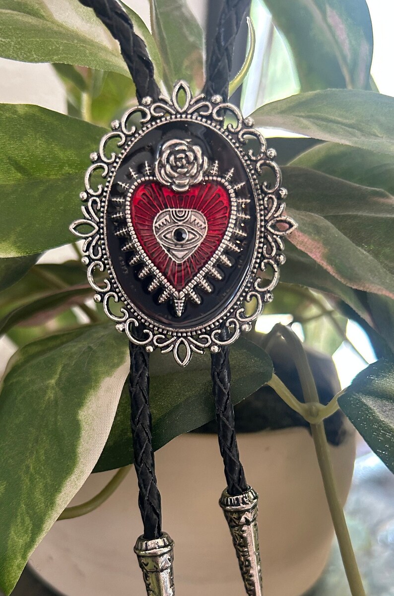 Sacred Heart Rose Bolo Tie
